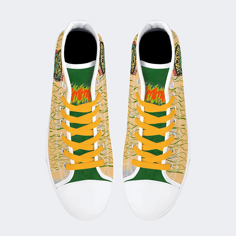 Unisex Skull&Letter Print - High Top Canvas