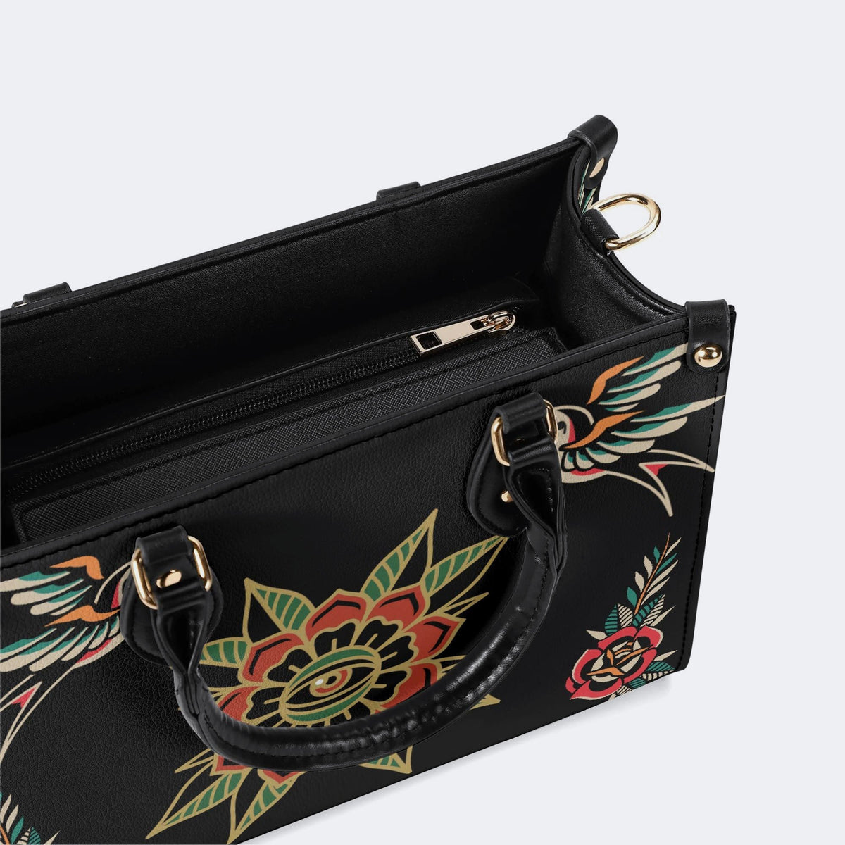 Eyes&Flower Art Print - Leather Handbag