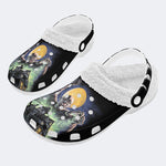 Halloween Horror Movies Print - Fur Lined Slippers/Sandals