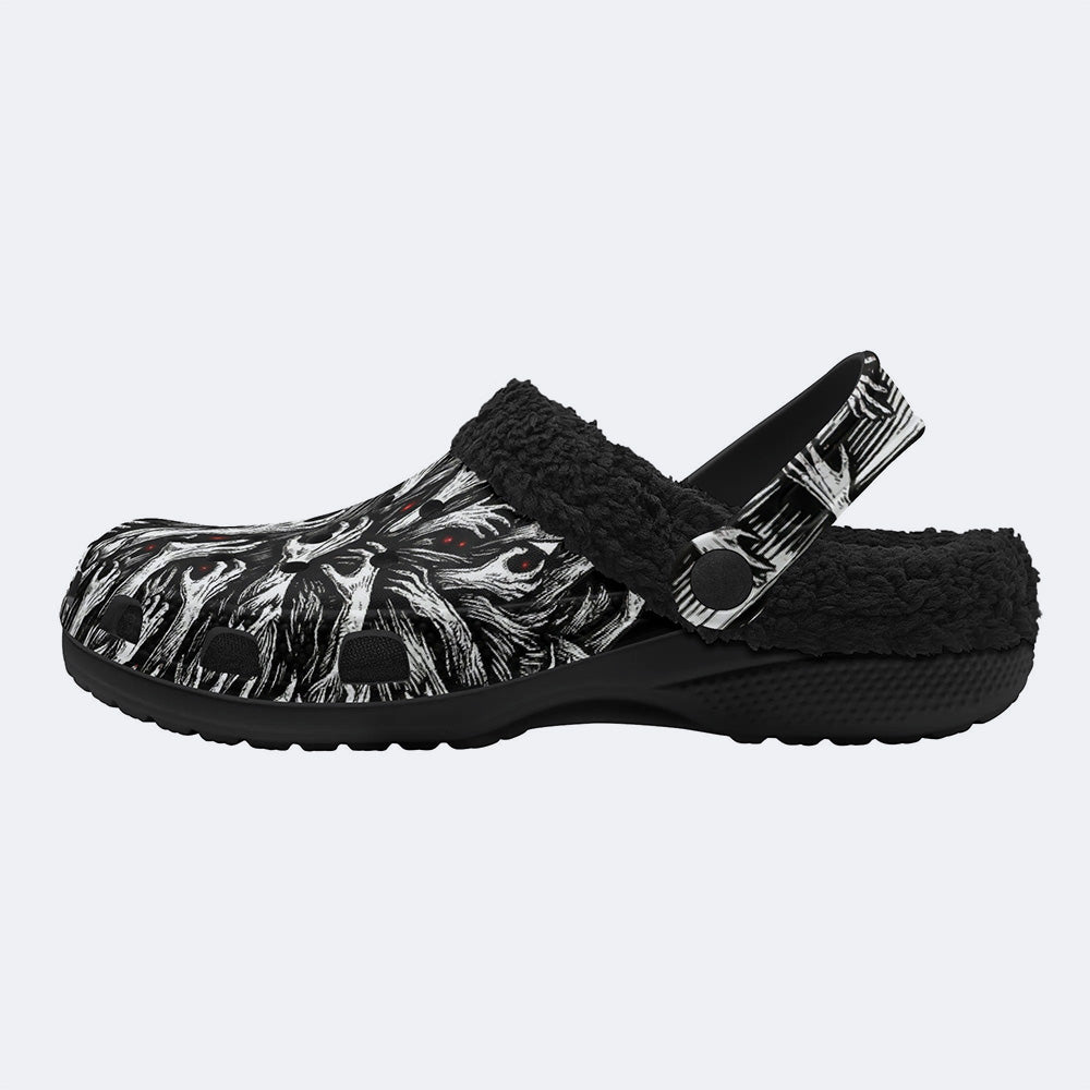 Climbing out of the abyss Print Fleece-Lined Clogs