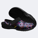 Luminous Moth Print Fleece-Lined Clogs