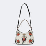 Eyes & Heart Print - Leather Crossbody Bag