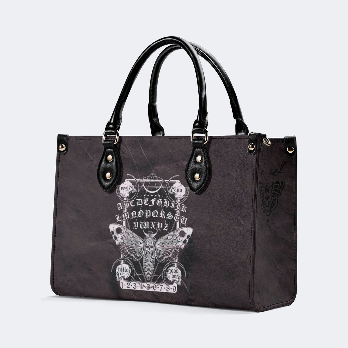 Vintage Death Moth Print - Leather Handbag