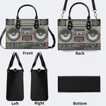 Vintage Radio Print - Leather Handbag